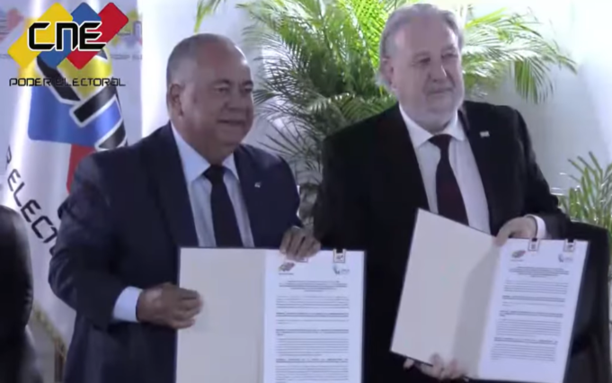 Elecciones Venezuela 2024: firma de convenio de veeduría internacional con el Consejo Nacional Electoral (CNE).